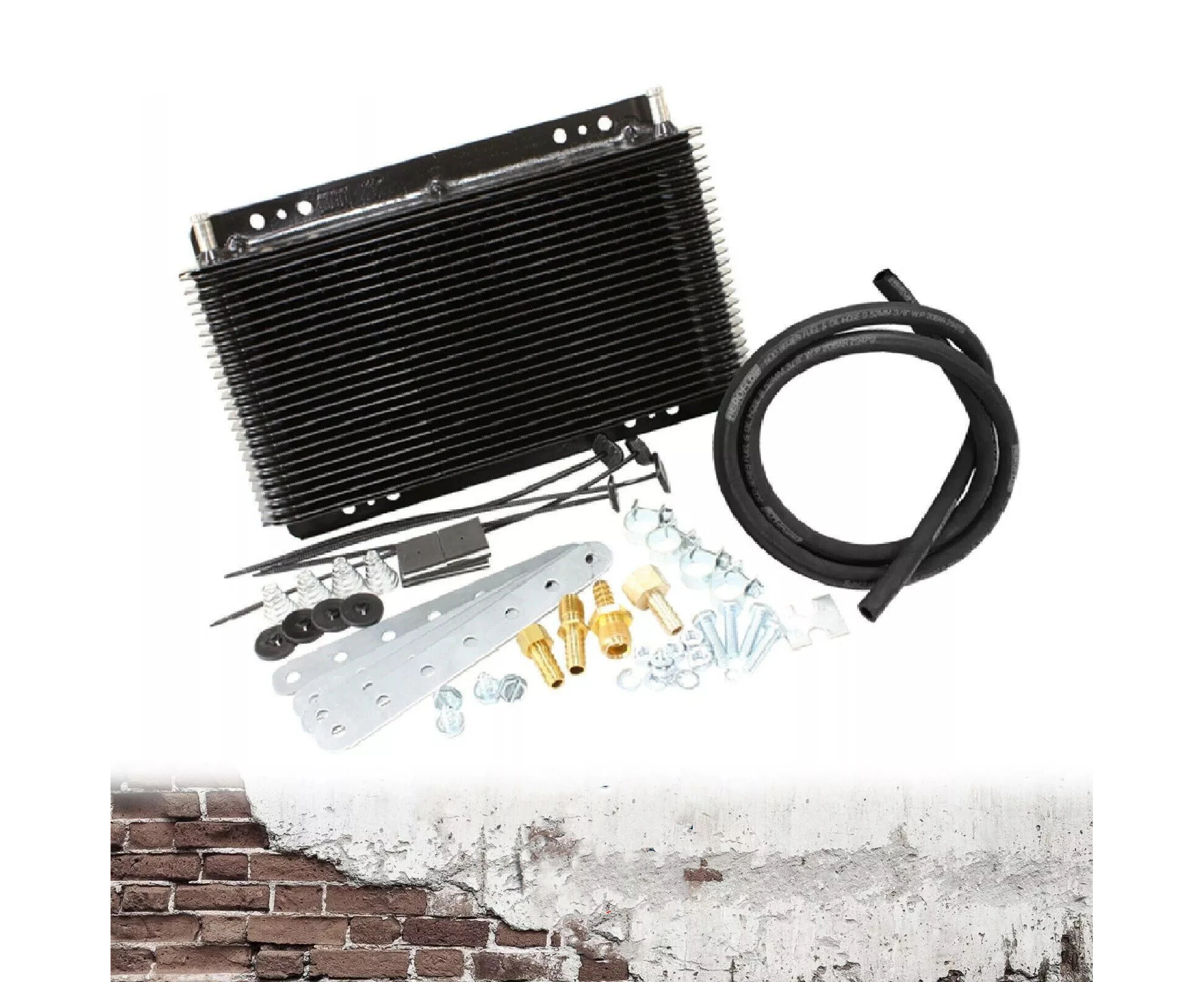 Heavy Duty Transmission Oil Cooler Kit 11" x 6" x 1.5" with 3/8" Barb