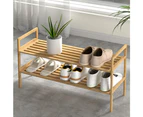 Artiss Shoe Rack Cabinet Bamboo Storage Organiser Pine