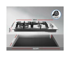 Devanti Gas Cooktop 60cm Stove Hob Silvir