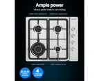 Devanti Gas Cooktop 60cm Stove Hob Silvir