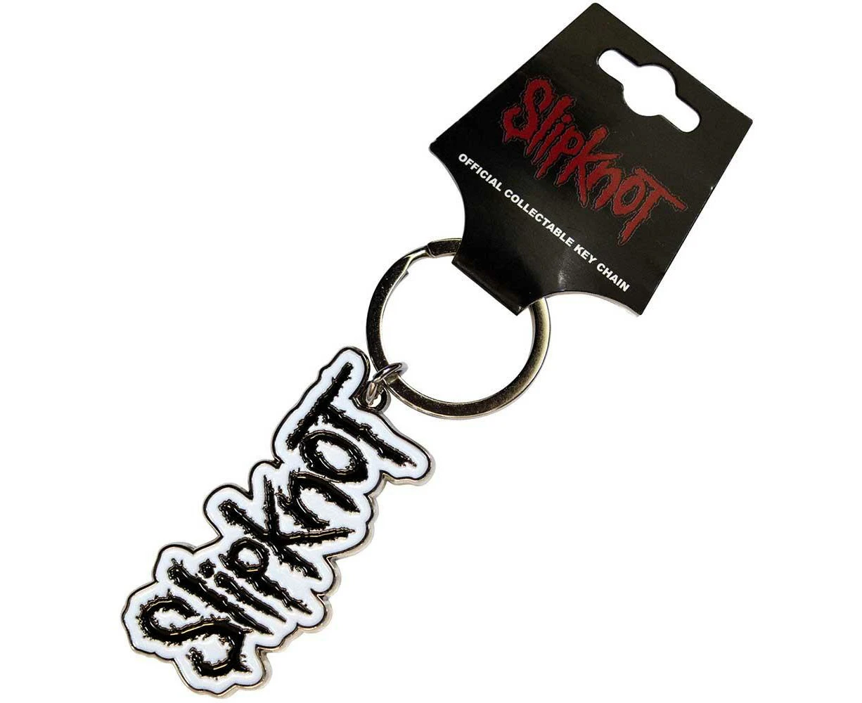 Slipknot Bordered Logo Keyring (White/Black) - RO11238