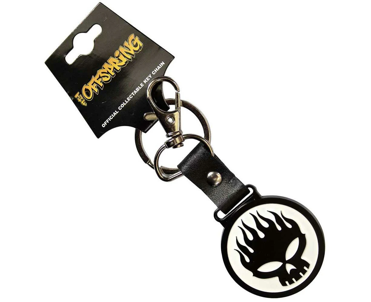 The Offspring Skull Leather Strap Keyring (Black) - RO11284