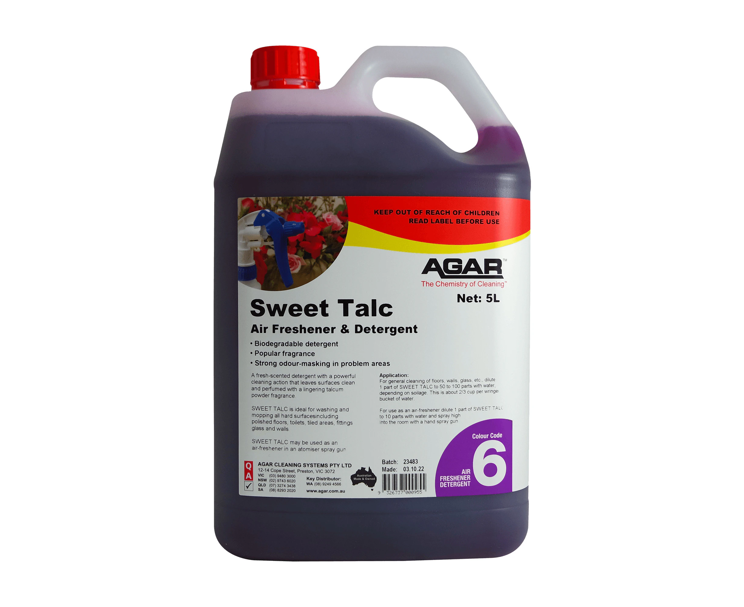 5L Agar Sweet Talc Detergent and Air Freshener