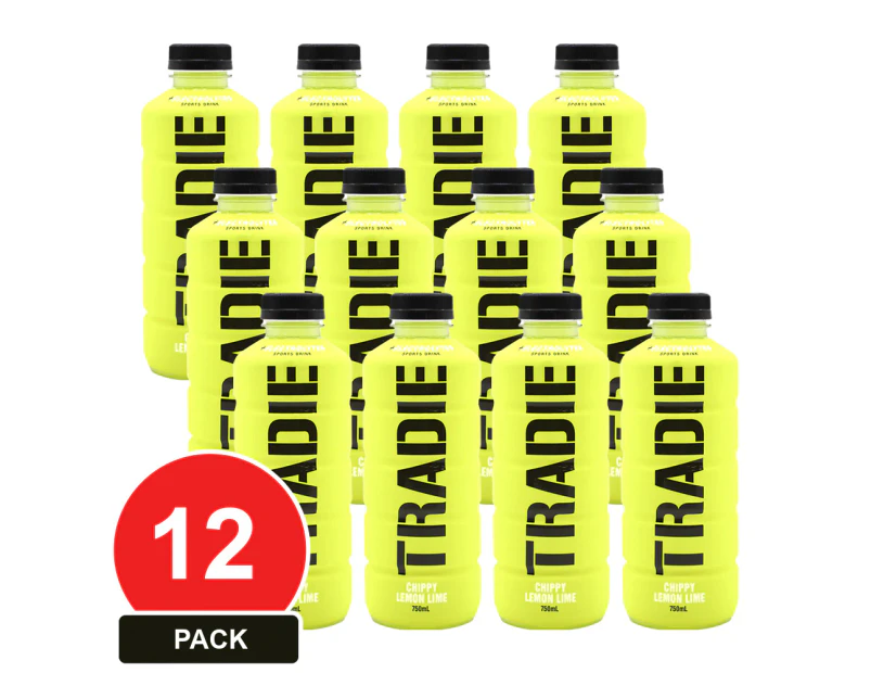 12 Pack, Tradie Sports Drink Chippy Lemon Lime 750ml