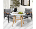 Livsip 3PCS Outdoor Furniture Dining Set Patio Setting Table with Storage Shelf