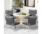 Livsip Outdoor Patio Setting 5PCS Furniture Dining Set Table with Storage Shelf