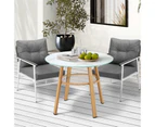 Livsip Outdoor Patio Setting 3PCS Furniture Dining Set Table with Storage Shelf