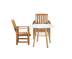 Livsip 3PC Outdoor Furniture Dining Setting Patio Set Solid Wood Chair and Table