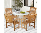 Livsip 5PC Outdoor Furniture Dining Setting Patio Set Solid Wood Chair and Table