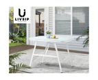 Livsip Outdoor Dining Table Furniture Patio Garden Indoor White Marble-style