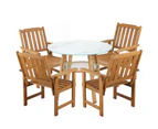 Livsip 5PC Outdoor Furniture Dining Setting Patio Set Solid Wood Chair and Table