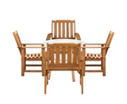 Livsip 5PC Outdoor Furniture Dining Setting Patio Set Solid Wood Chair and Table