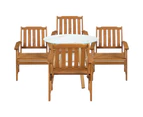 Livsip 5PC Outdoor Furniture Dining Setting Patio Set Solid Wood Chair and Table