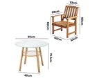 Livsip 5PC Outdoor Furniture Dining Setting Patio Set Solid Wood Chair and Table