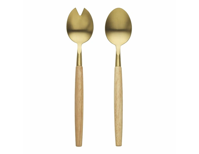 Set of 2 Ecology Alto Salad Servers - Gold