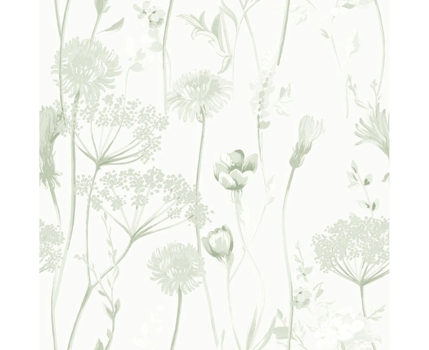 Muriva Catherine Lansfield Meadowsweet Floral Wallpaper (Sage Green) - AG3433