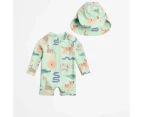 Target Baby Unitard Swim Set with Hat 2 Piece