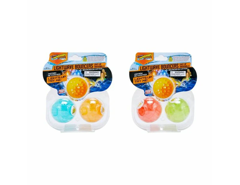 2 Pack The Original Splash Bombs Lightwave Bouncers Light-Up Skimmballs - Assorted