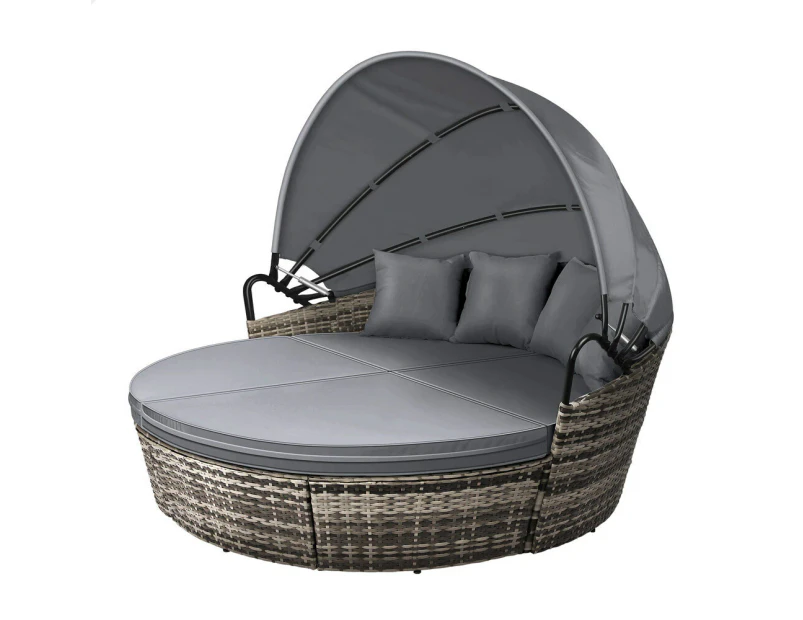 ALFORDSON Outdoor Sun Lounge Day Bed Wicker Sofa Furniture Black