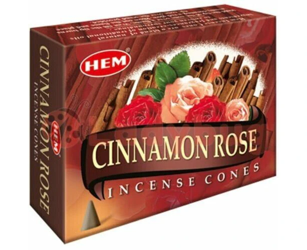 120x HEM Cinnamon Rose Incense Cones Natural Fragrance Smoke Air Purifier