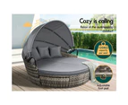 ALFORDSON Outdoor Sun Lounge Day Bed Wicker Sofa Furniture Black