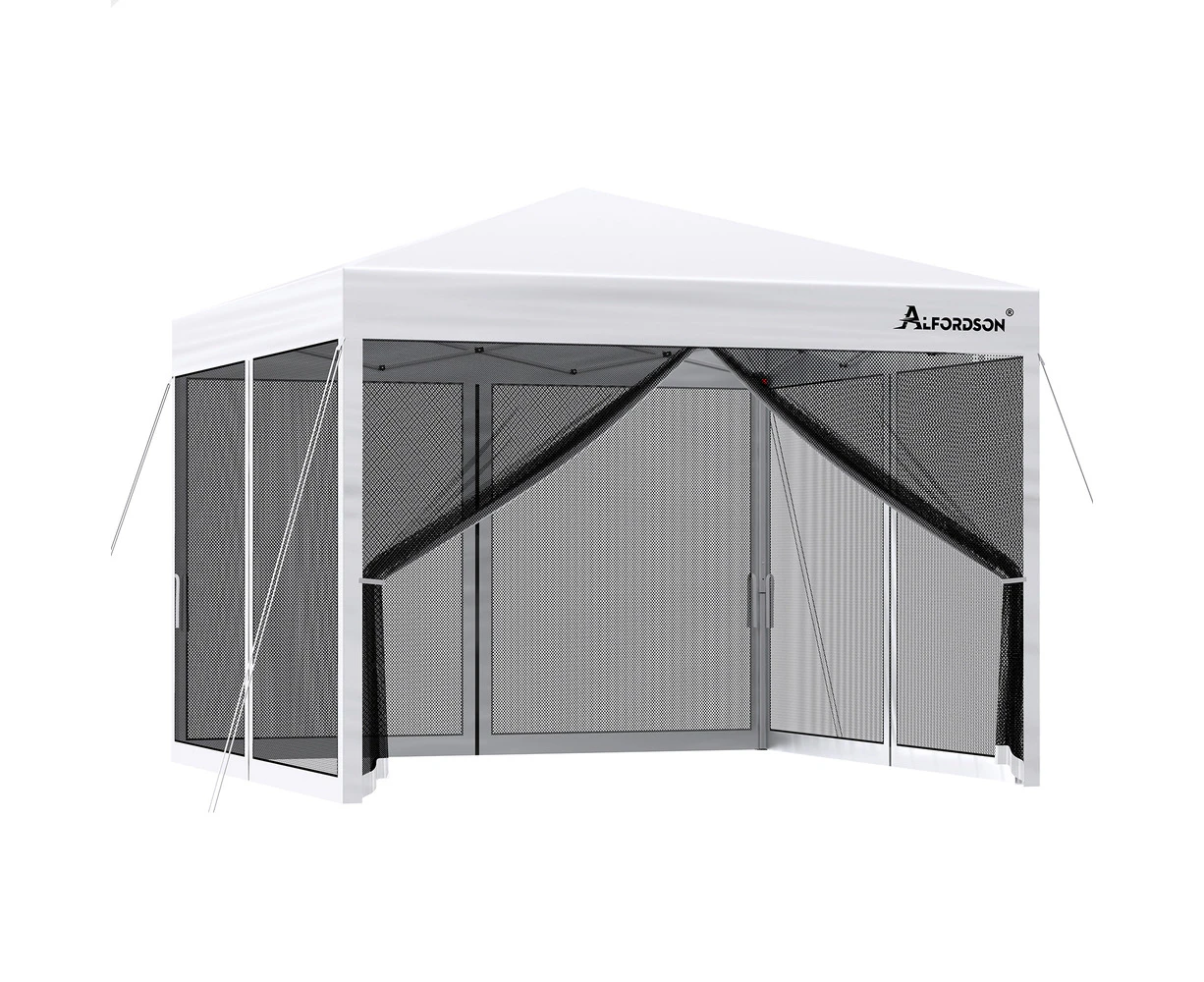 ALFORDSON Gazebo 3x3 Outdoor Tent Mesh Wall White