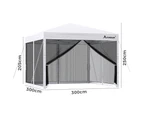 ALFORDSON Gazebo 3x3 Outdoor Tent Mesh Wall White