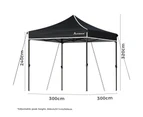 ALFORDSON Gazebo 3x3 Pop Up Tent Wedding Canopy Black