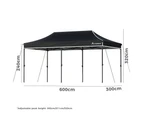 ALFORDSON Gazebo 3x6 Pop Up Tent Wedding Canopy Black