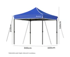 ALFORDSON Gazebo 3x3 Pop Up Tent Wedding Canopy Blue