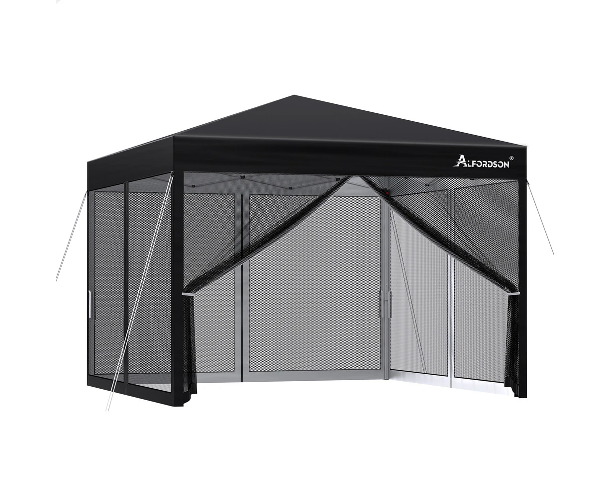 ALFORDSON Gazebo 3x3 Outdoor Tent Mesh Wall Black