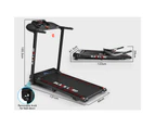 BLACK LORD Treadmill Electric Exercise Running Machine Incline Foldable 380mm