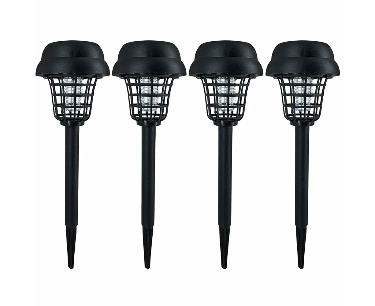 4Pcs Solar LED Light & UV Bug Zapper Mosquito Fly Insect Repeller Killer Garden Path Lamp