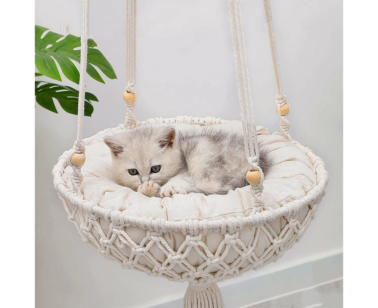 Pet Hammock Hanging Cat Bed Aerial Kitten Climbing Frame Sunny Window Seat Nest - 40cm