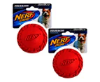 2 x NERF Dog Medium Tyre Squeaker Toy - Red