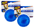 2 x Nerf Dog 2.5" Small Tire Squeak Ball Interactive Rubber Textured Small Dog