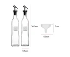 2 X 500ML Olive Oil Dispenser Glass Bottle Kitchen Cooking Pourer Stopper Tool