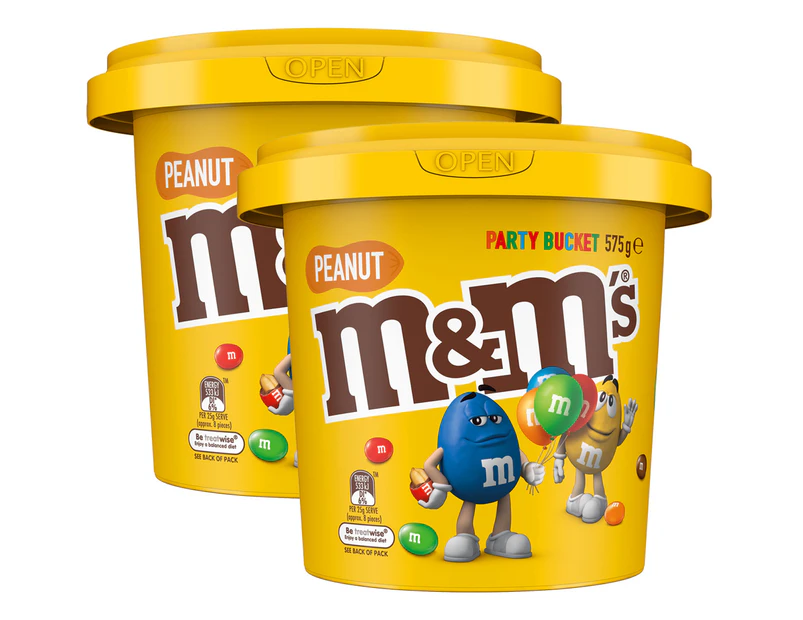 2 x M&M's Party Bucket Peanut 575g