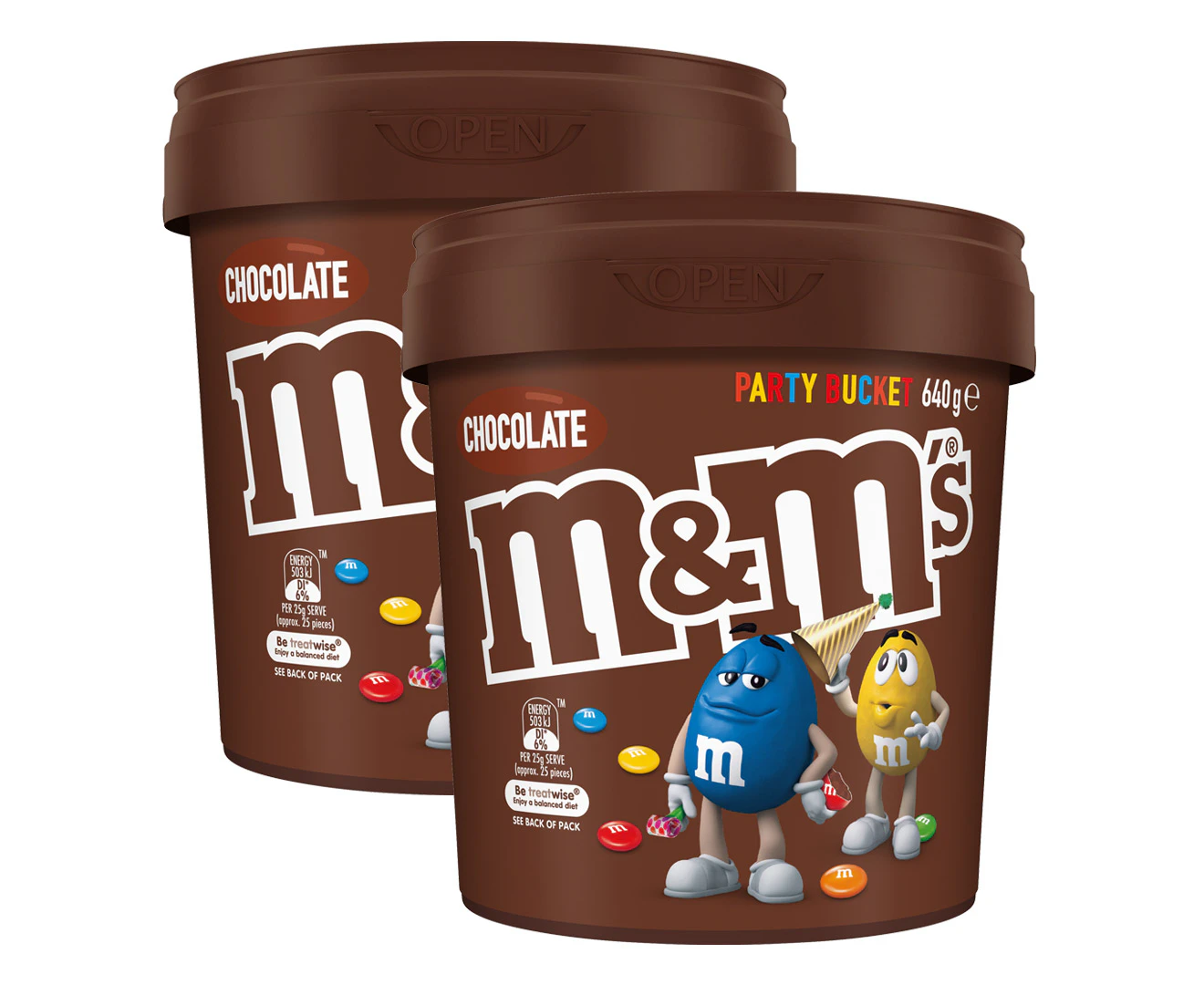 2 x M&M's Milk Chocolate Party Bucket 640g