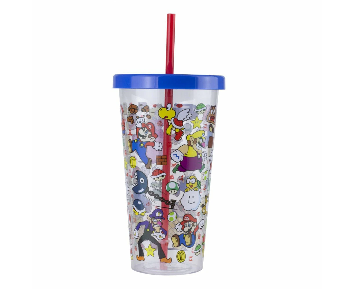 Paladone Super Mario Reusable Plastic Cup and Straw