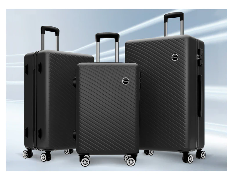 ALFORDSON Luggage TSA Suitcase Trolley 3PCS Set - Black