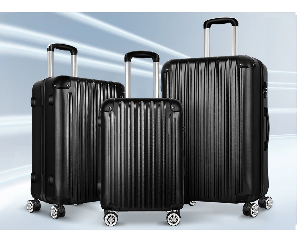 ALFORDSON Luggage TSA Suitcase Trolley 3PCS Set - Black