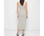 Australian Cotton Scoop Neck Rib Midi Dress - Lily Loves