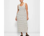 Australian Cotton Scoop Neck Rib Midi Dress - Lily Loves