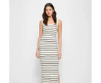 Australian Cotton Scoop Neck Rib Midi Dress - Lily Loves