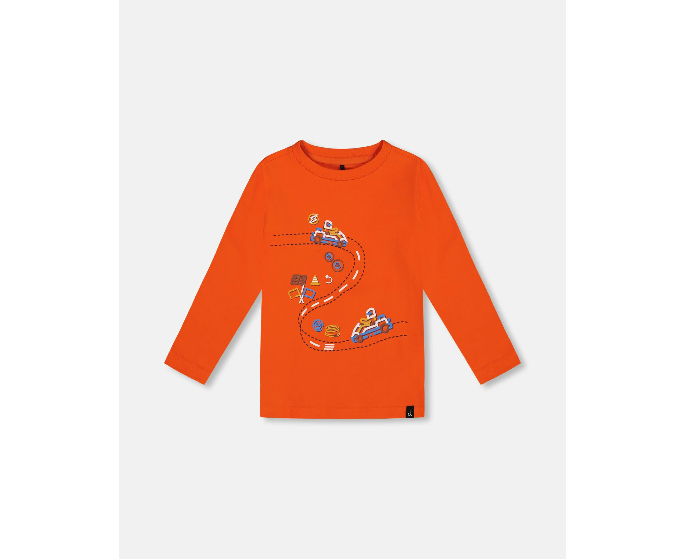 Little Boy's T-Shirt With Print Tangerine