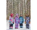 Girl's One Piece Snowsuit Mauve Printed Landscape