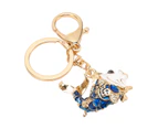 Goldfish Keychain Good Luck Exquisite Chinese Style Portable Zinc Alloy Cute Keychain for Purse Backpack Blue