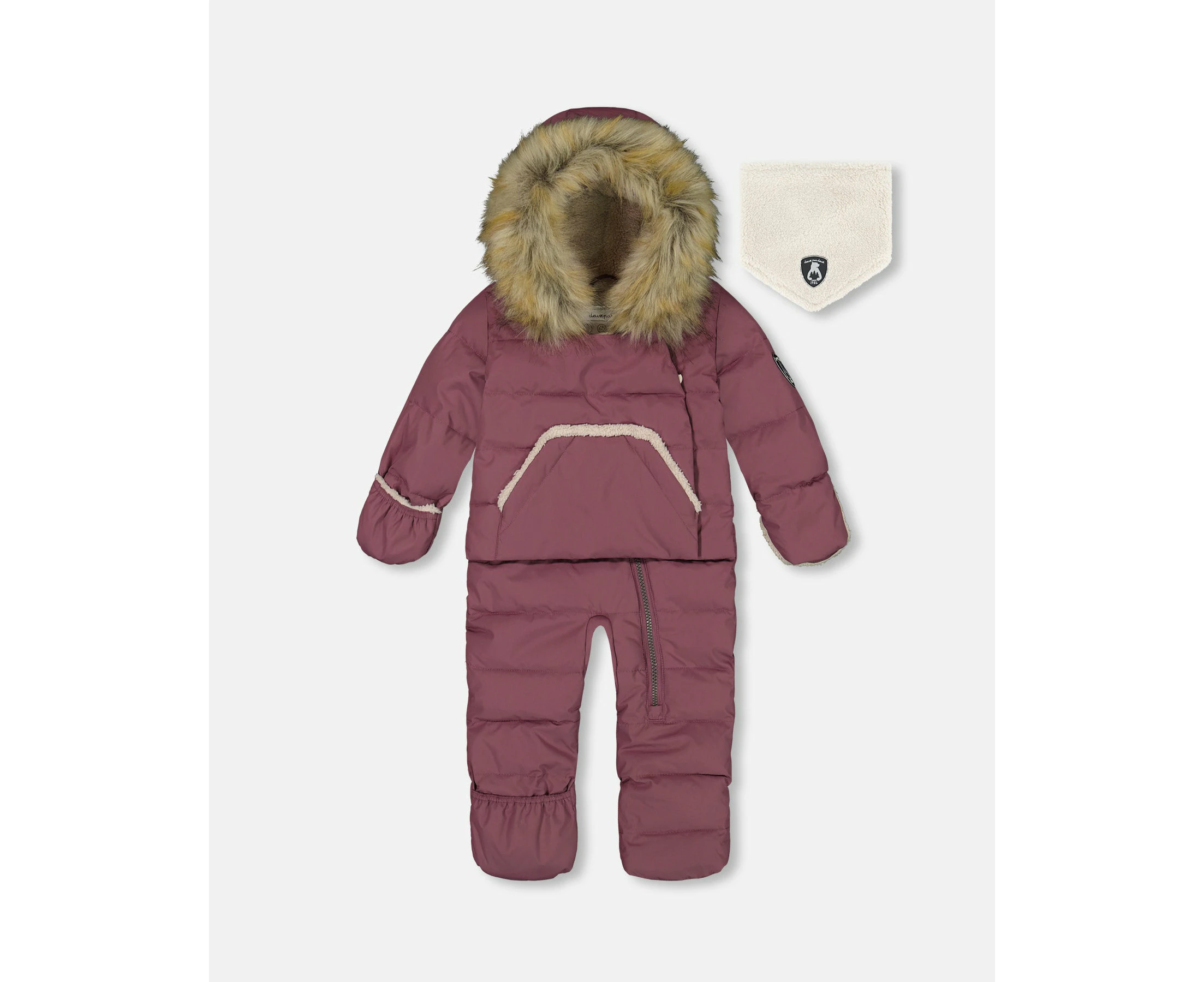 Baby Girl's One Piece Baby Hooded Snowsuit Dark Purple Designed For Car Seat