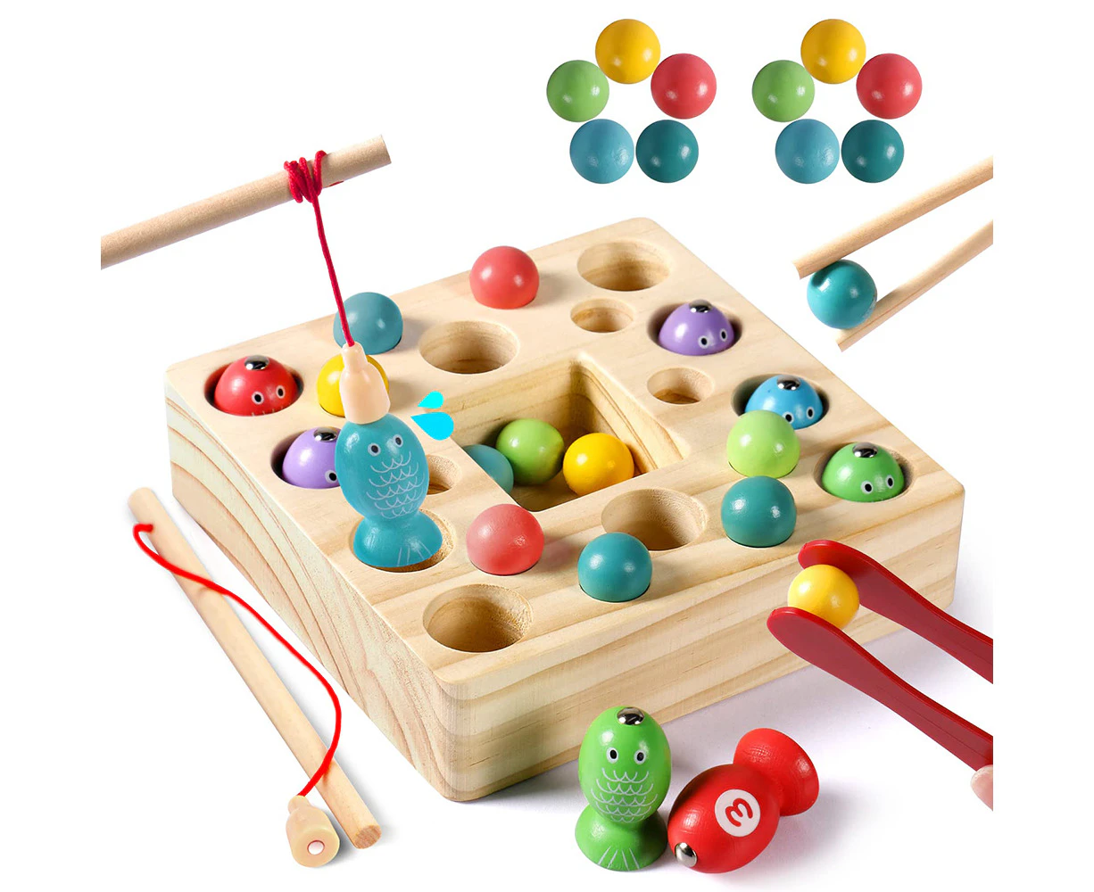 Wooden Fishing Game, Montessori Learning Toy, Magnetic Board, Children'S Toy, Gift For Children, Girls, Boys From 3 Years